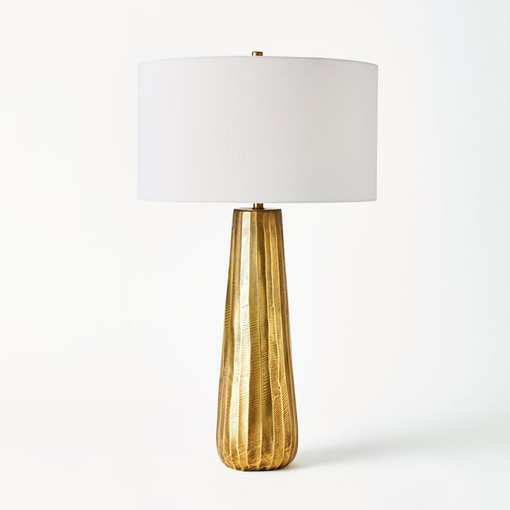 Chased Round Table Lamp-Gold