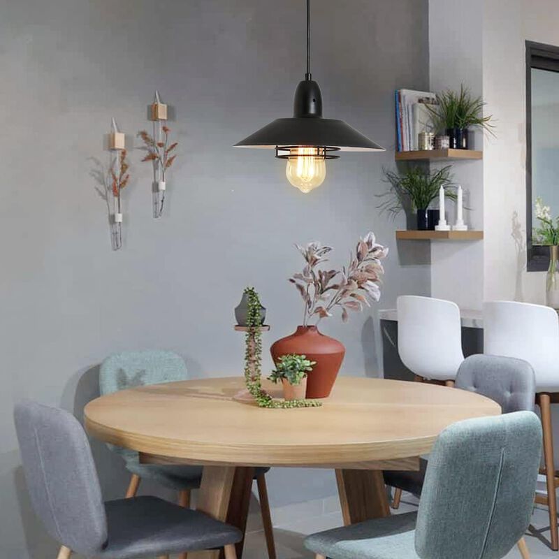 Retro Industrial Pendant Lighting, Adjustable Hanging Ceiling Lamp for Dining Room & Living Space