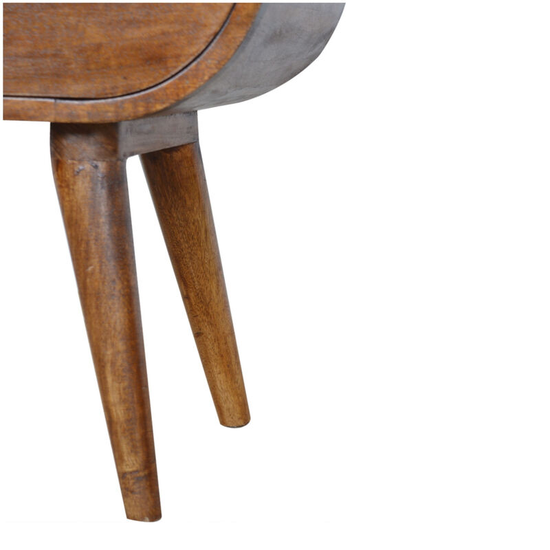 HomeRoots 21" Brown Solid Wood Oval One Drawer Nightstand image number 5