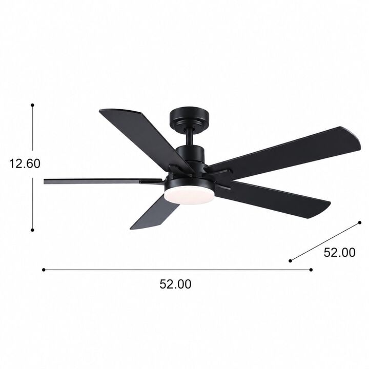 ELEMENT ACE Low Profile Ceiling Fan with Integrated Light, Quiet Reversible DC Motor, Remote Control Speed & Dimmer, Energy Efficient ETL Listed for Medium Rooms