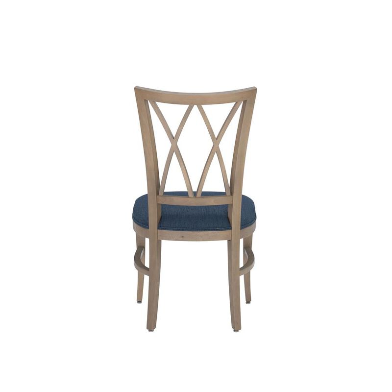 Linon Andes Chair Nat Blue Set Of 2