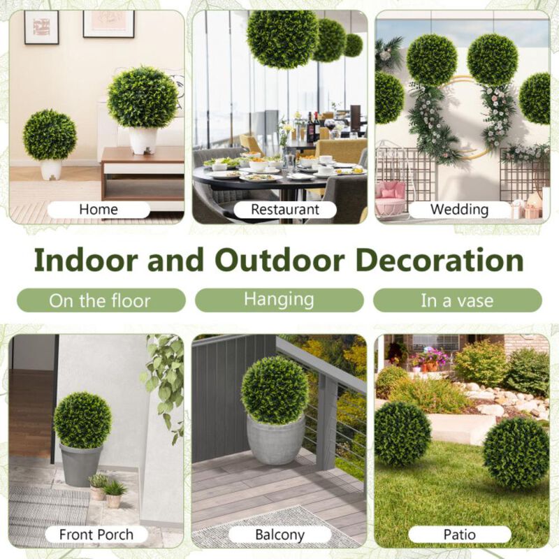 Hivvago 2 Pieces Indoor Outdoor Faux Decorative Balls