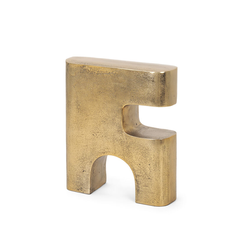 HomeRoots 10" Brass Aluminum Tabletop Sculpture image number 0