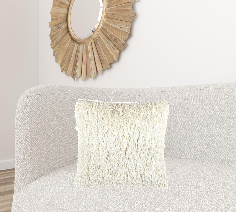 HomeRoots 20" Ivory Throw Pillow