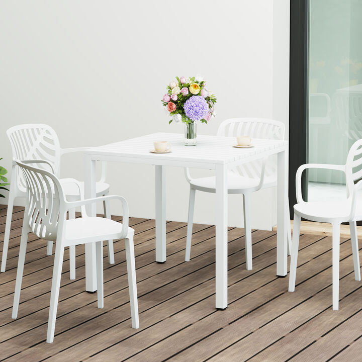 WestinTrends 31.5" Iron Metal Frame Outdoor Square Patio Dining Table