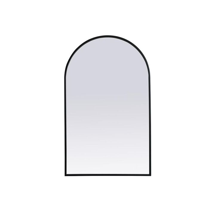 Elegant Decor Metal Frame Arch Mirror 22x36 Inch in Black