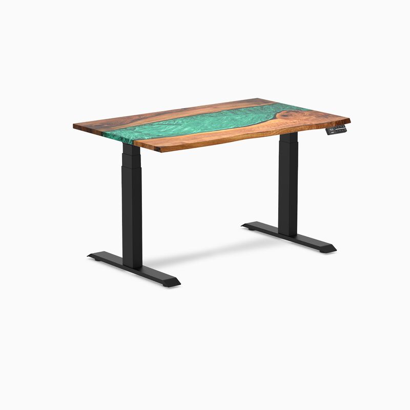 Desky Dual Resin Hardwood Sit Stand Desk image number 7
