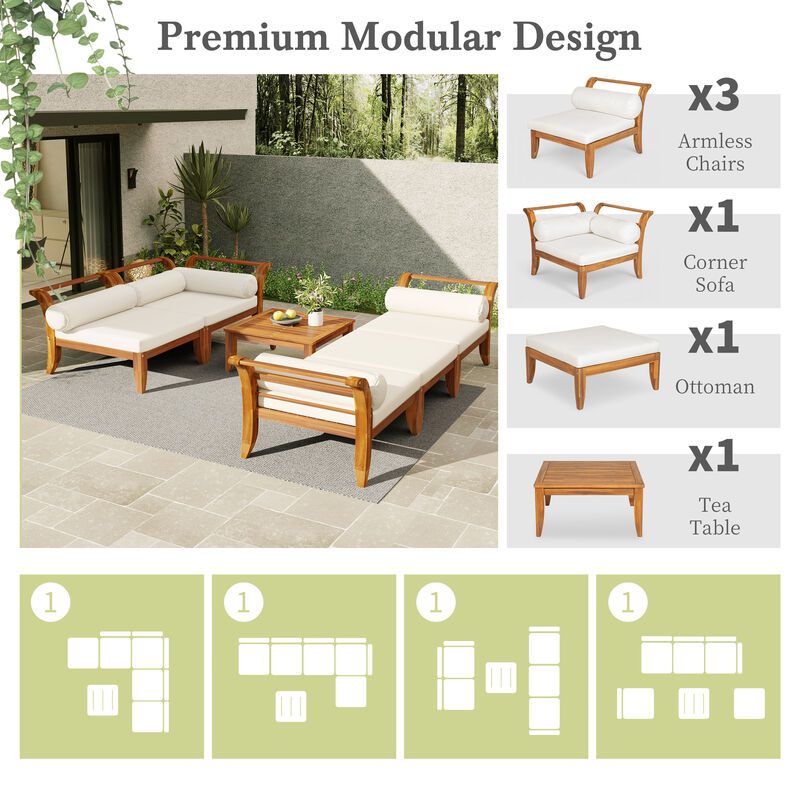 Merax Outdoor Modular Sectional Garden Furniture Set
