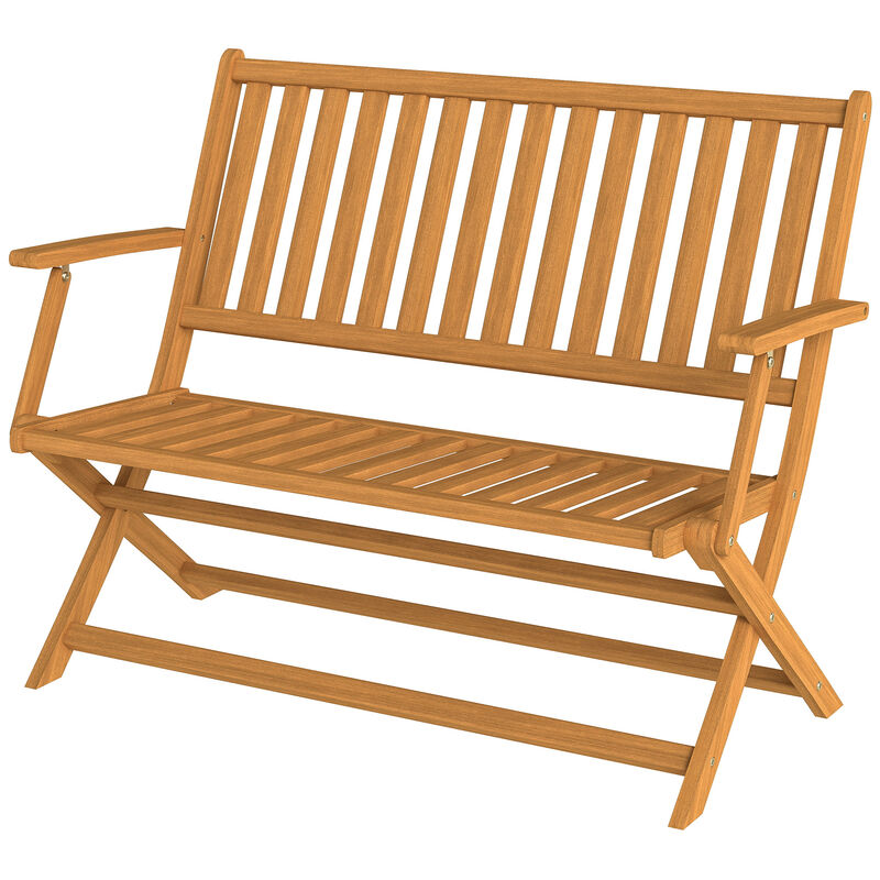 Hivvago 2-Person Foldable Wooden Outdoor Bench with Backrest image number 0