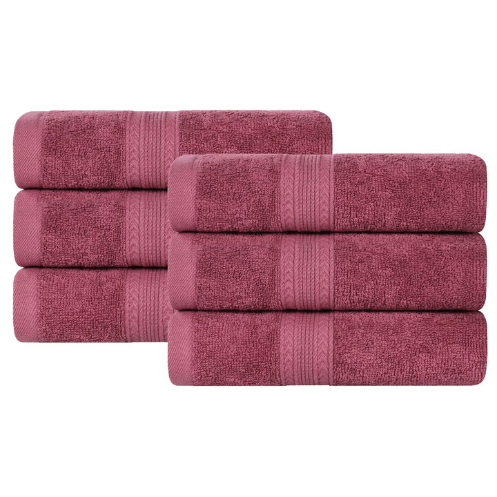 6-Piece Cotton Hand Towel Set for Bathroom and Guest Use