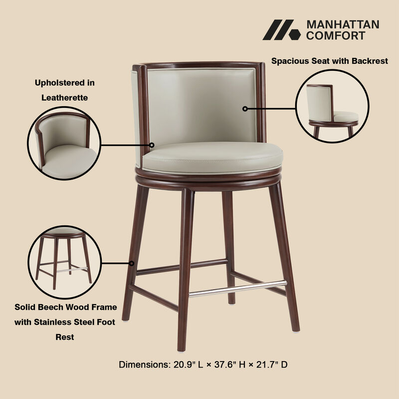 Evalyn Light Gray Counter Stool