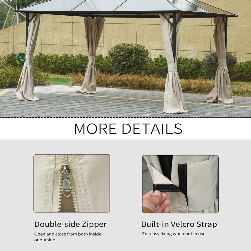 Hivvago Replacement Gazebo Walls 9.84' x 11.8' with C-Rings image number 4