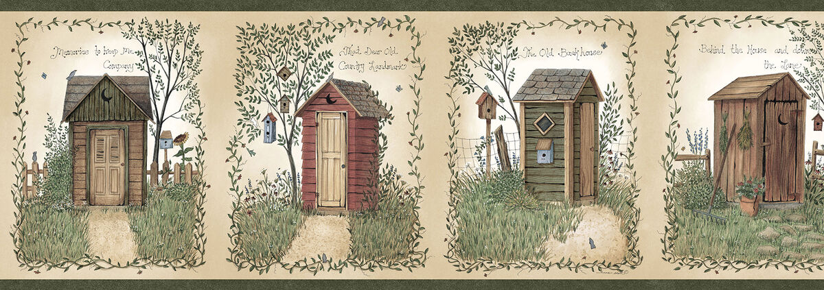 Fisher Sage Outhouse Wallpaper (Set of 2)