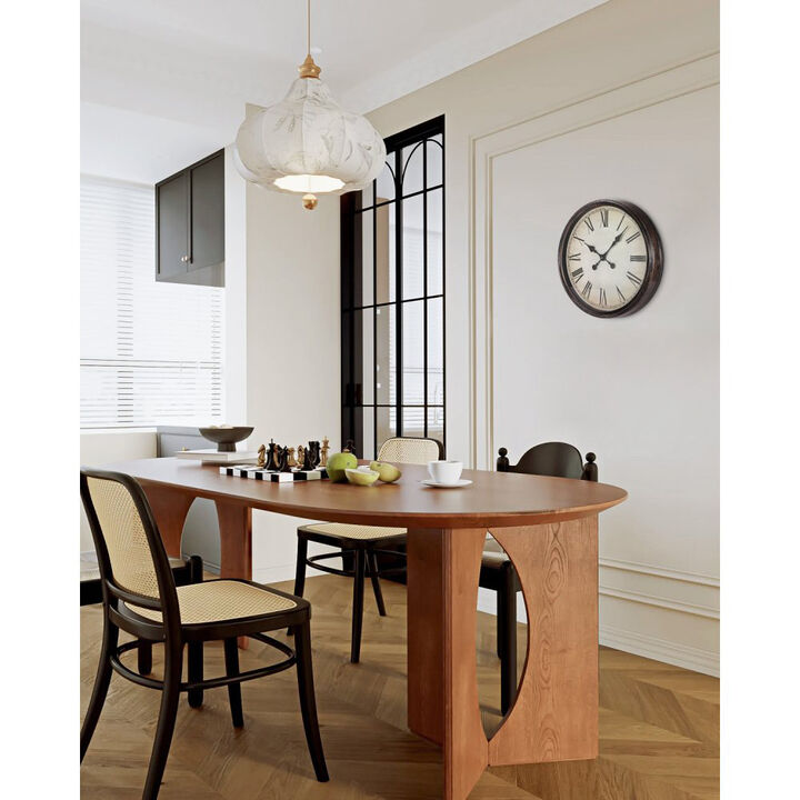 Silent Wall Clock with Roman Numerals, Battery Operated for Living Room Decor