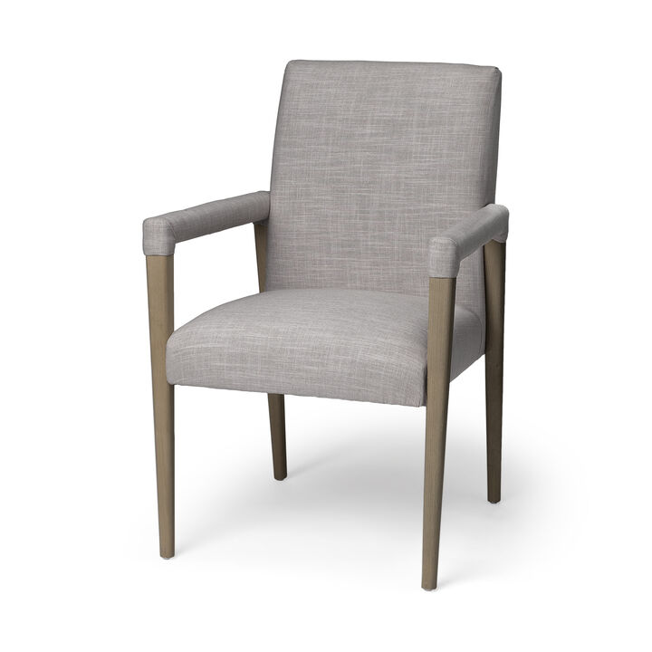 Louis Back Dining Arm Chair with Upholstered Fabric, Comfortable Dining Seating