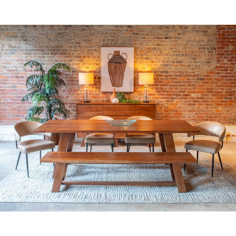 World Interiors Stavanger 94" Dining Table in Cinnamon Brown Finish image number 8