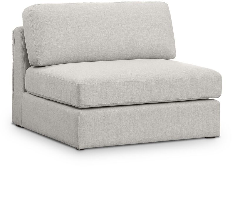 Meridian Furniture Beckham Beige Durable Linen Textured Fabric Armless image number 0