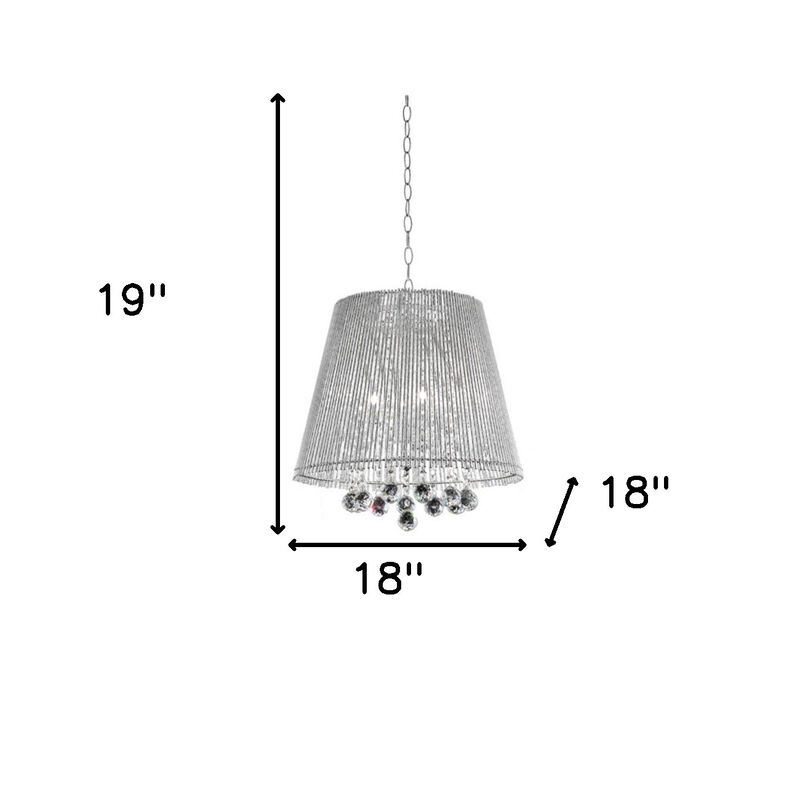 Hivvago Dreamy Silver Ceiling Lamp with Crystal Accents