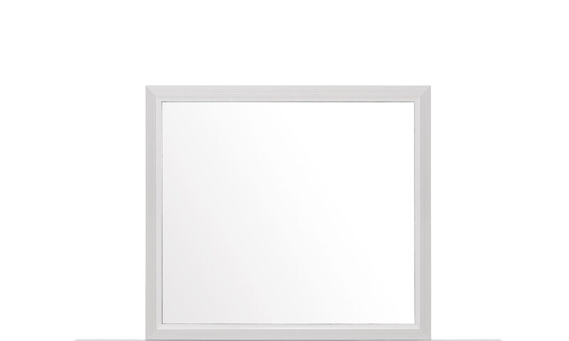 HomeRoots 35" White Framed Dresser Mirror image number 0