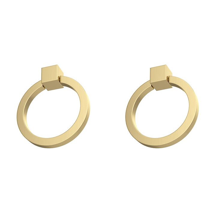 RZDEAL 2Pcs 20 x 1-79 Solid Brass Pulls for Dresser Drawer Ring Pulls Furniture Hardware Brushed gold Wardrobe Door Handles