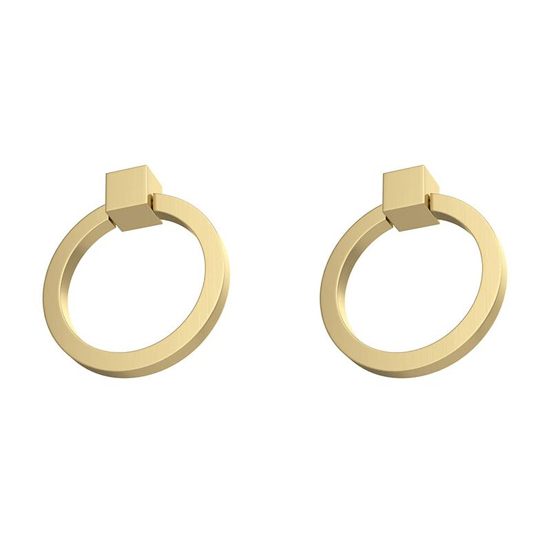 RZDEAL 2Pcs 20 x 1-79 Solid Brass Pulls for Dresser Drawer Ring Pulls Furniture Hardware Brushed gold Wardrobe Door Handles