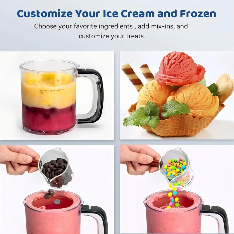 Ice Cream Maker, 12-in-1 Automatic Ice Cream Machine with Mix-in Function, 10 One-Touch Programs, One-Touch Storage, Dishwasher-Safe, 3 Pint Cups image number 9