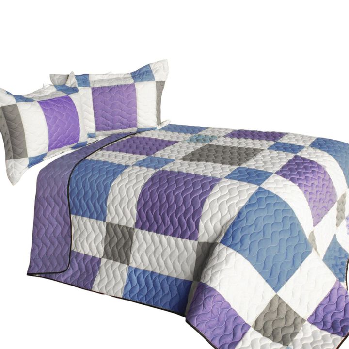 Vermicelli Quilted Patchwork Bedding Set Queen Size Pure Willing Design