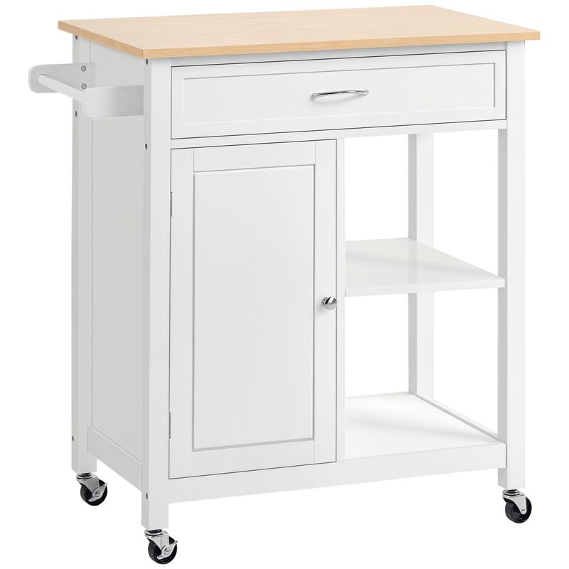 Hivvago Rolling Kitchen Island with Drawer and Countertop image number 0