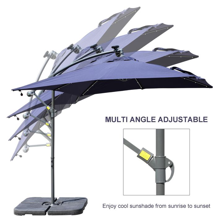 8.5-ft Powered Push-button Tilt Cantilever Patio Umbrella.