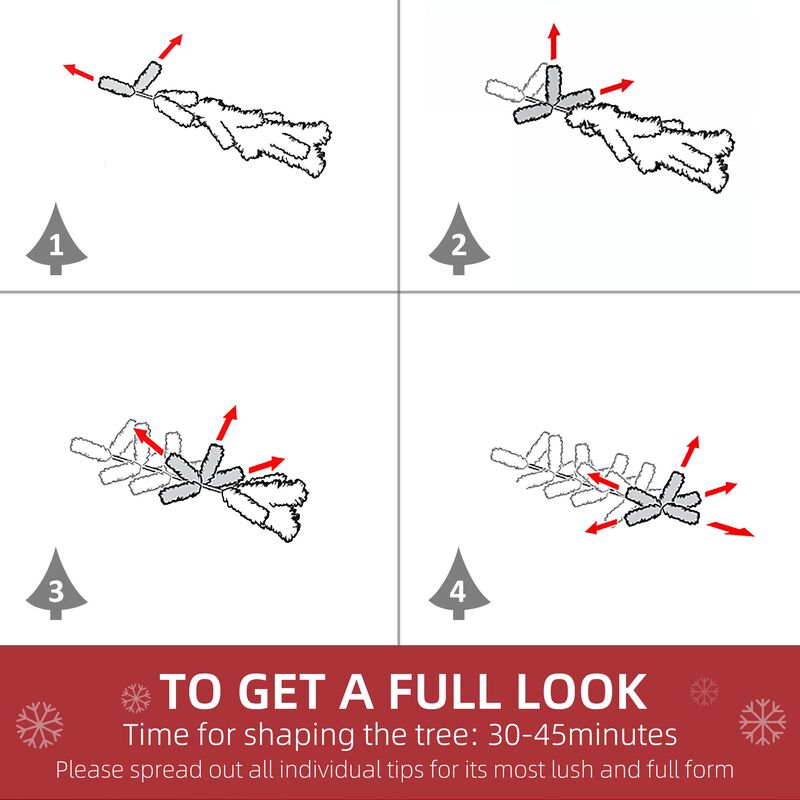 7.5 ft Tall Unlit Snow Flocked Pine Artificial Christmas Tree with Realistic Branches