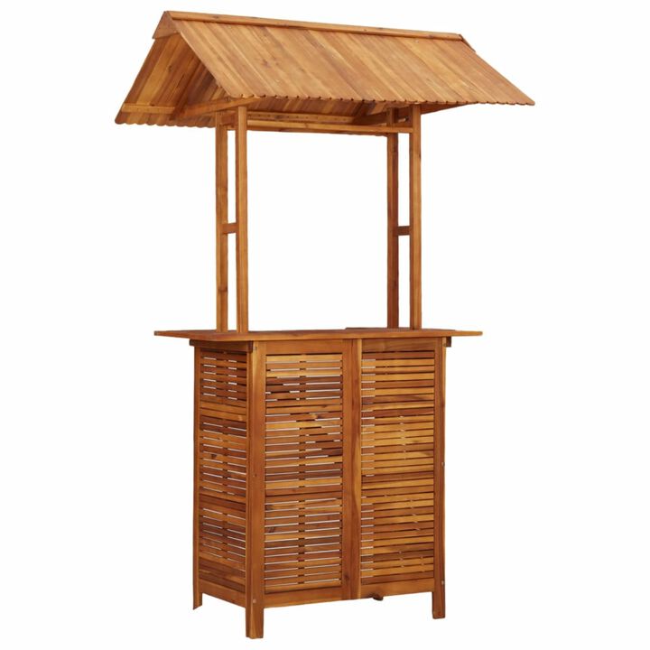 vidaXL Outdoor Bar Table with Rooftop 48"x41.7"x85.4" Solid Acacia Wood