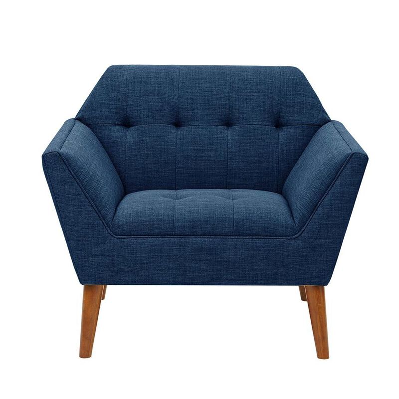 Starlight Canyon Home Blue Upholstered Accent Chair with Solid Wood Frame, Comfortable Armchair