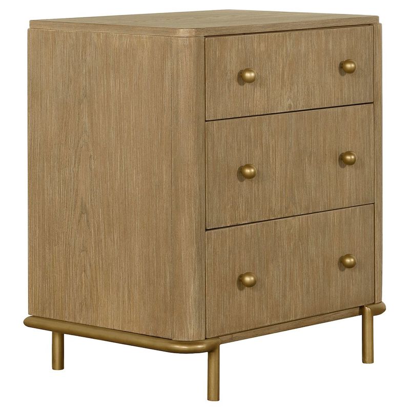 Plethoria Home Sand Wash Rectangular 3-drawer Nightstand