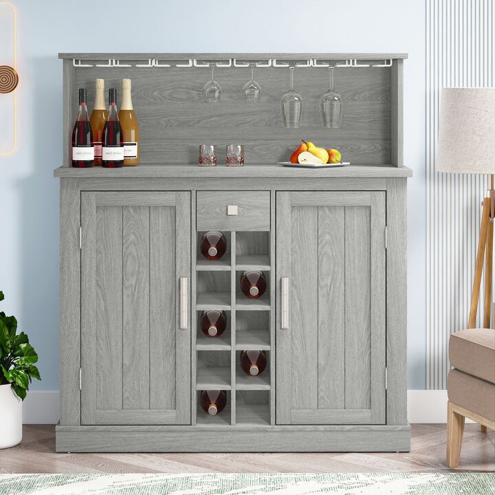 FESTIVO Farmhouse Buffet Bar Cabinet with Wine Storage