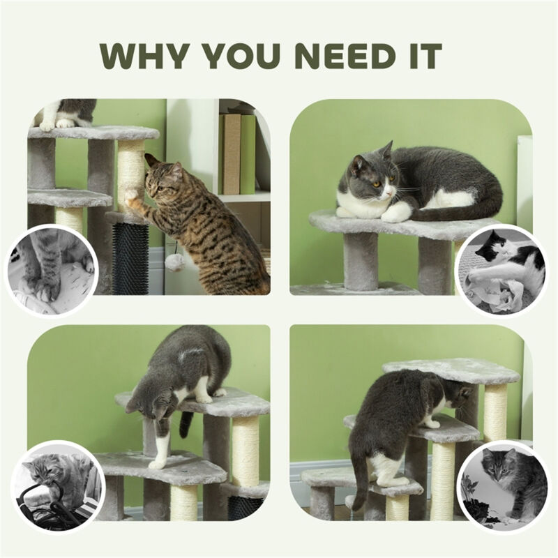 Multi-Level Cat Tree Tower with Scratching Posts, Hammock & Cozy Perches for Indoor Cats image number 3