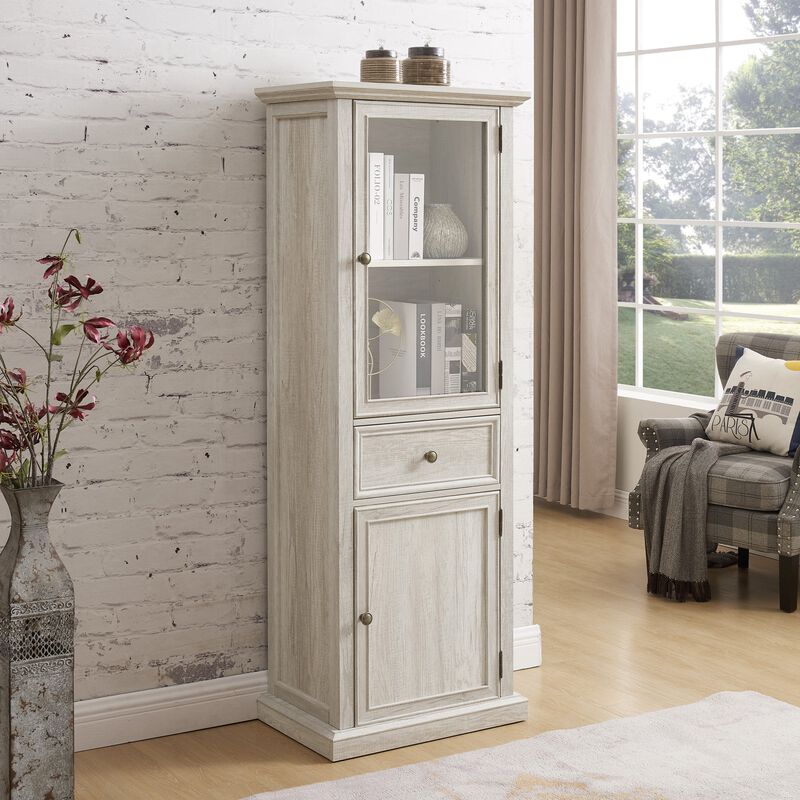 Tall Storage Cabinet, Freestanding Cabinet with Glass Door and Shelves, Sideboard cabinet, Cabinet with Drawer image number 2