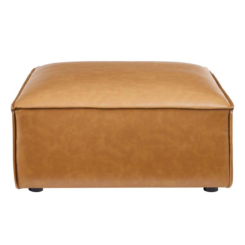 Modway Restore Vegan Leather Sectional Sofa Ottoman in Tan image number 3