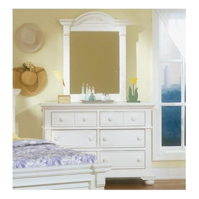 American Woodcrafters Cottage Traditions Double Dresser with Mirror - White Cottage image number 1