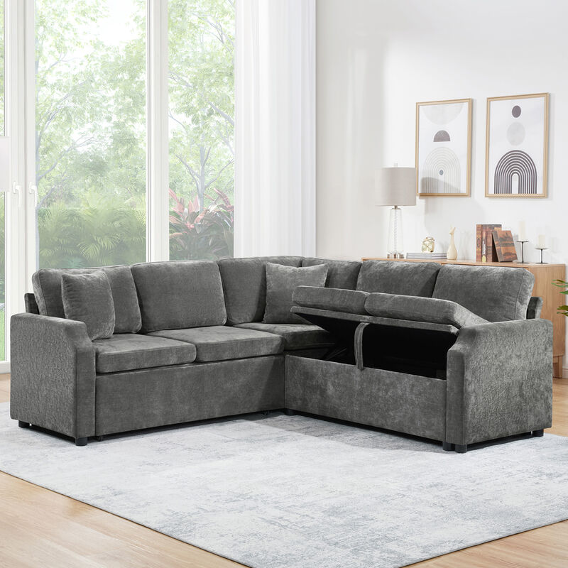 Merax Sectional Sofa Bed L-shaped Sectional