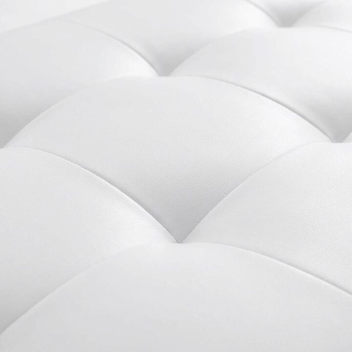 Upholstered Vinyl Queen Headboard with Durable Padding and Sleek Design