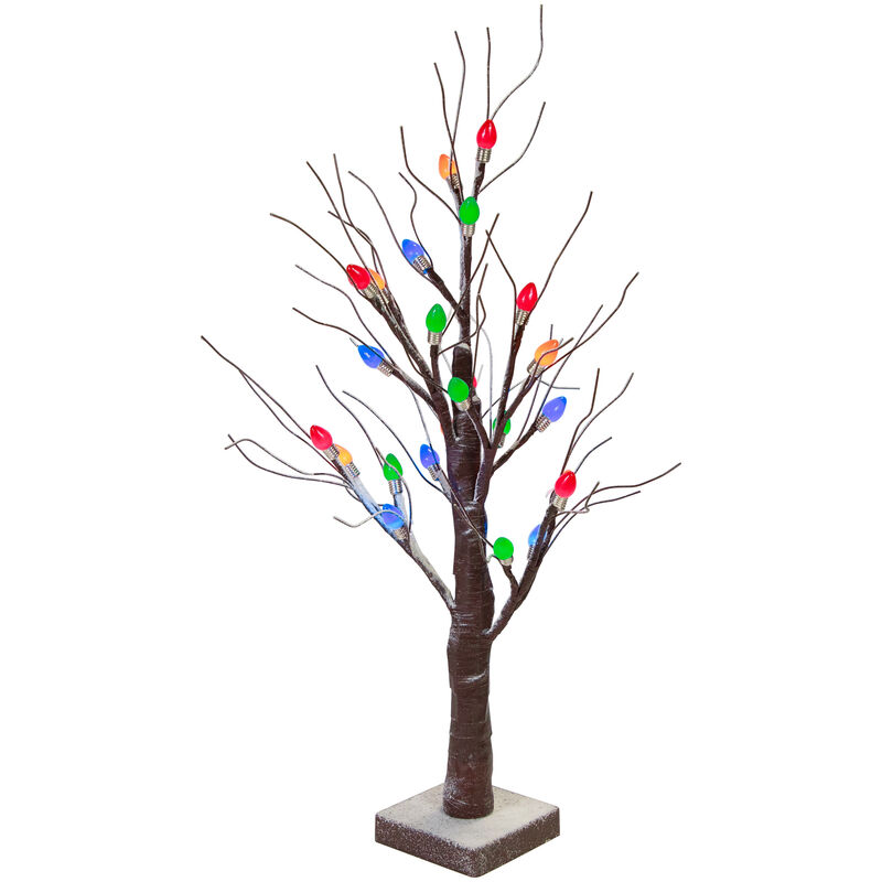 24" LED Lighted Frosted Tabletop Christmas Tree - Multi-Color lights image number 2
