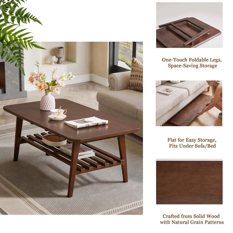 Gerkar Space-Saving Foldable Coffee Table image number 5