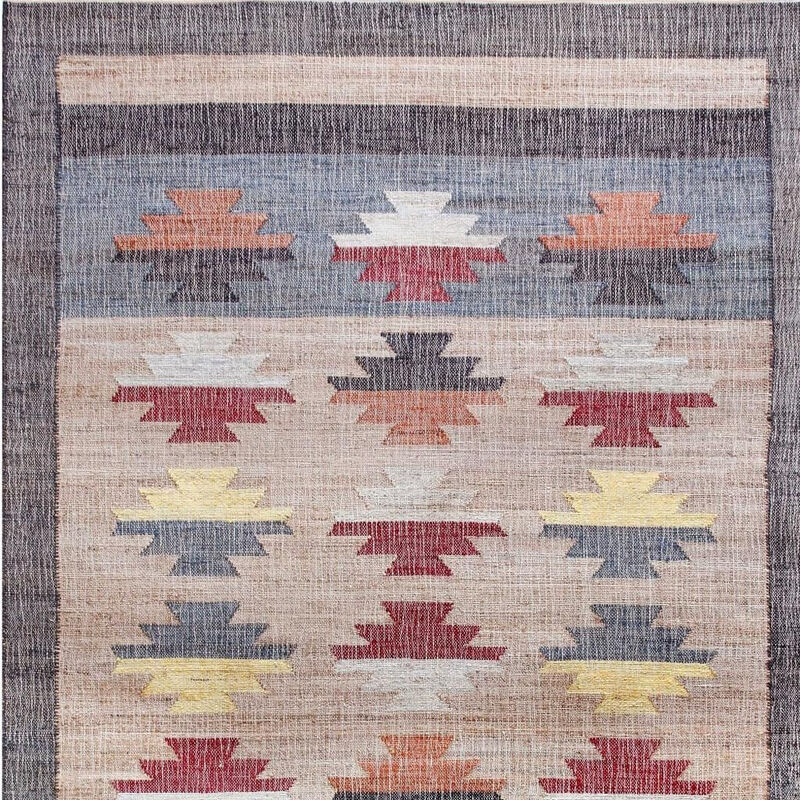 HomeRoots Geometric Hand Woven Area Rug With Fringe image number 2