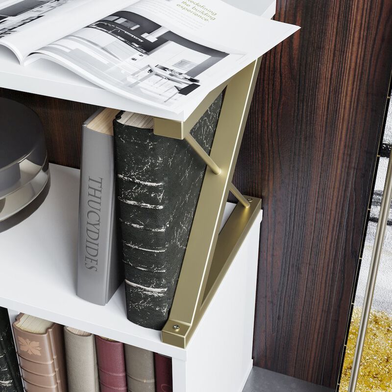 Decorotika Termas Tv Stand - White & Gold