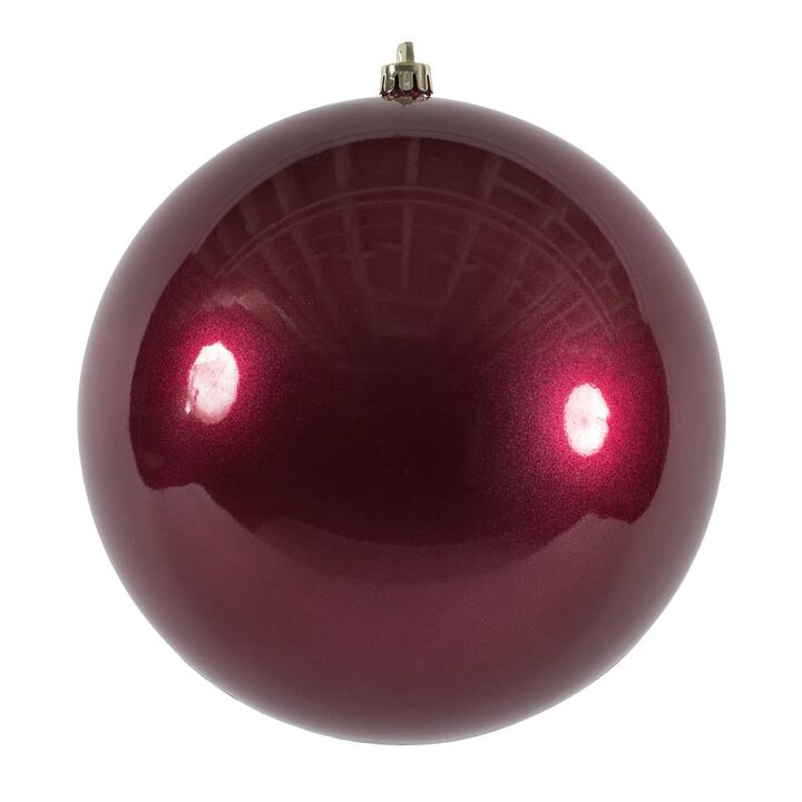 Vickerman 6" Berry Red Candy Ball Ornament, 4 per Bag