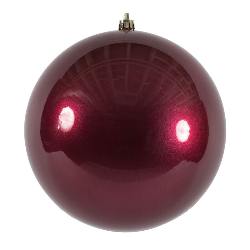 Vickerman 6" Berry Red Candy Ball Ornament, 4 per Bag image number 0
