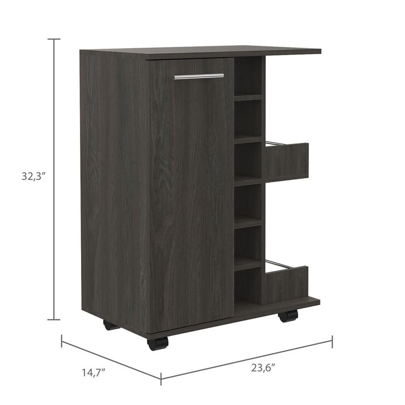 Magda Bar Cart Dark Walnut