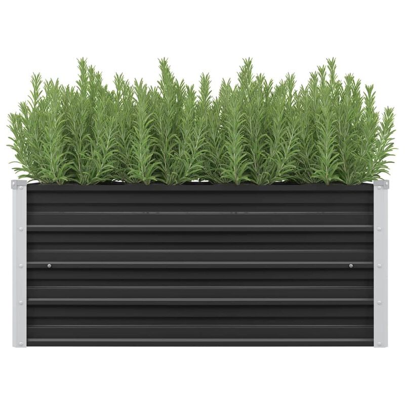 vidaXL Garden Raised Bed Anthracite 126"x31.5"x30.3" Galvanized Steel
