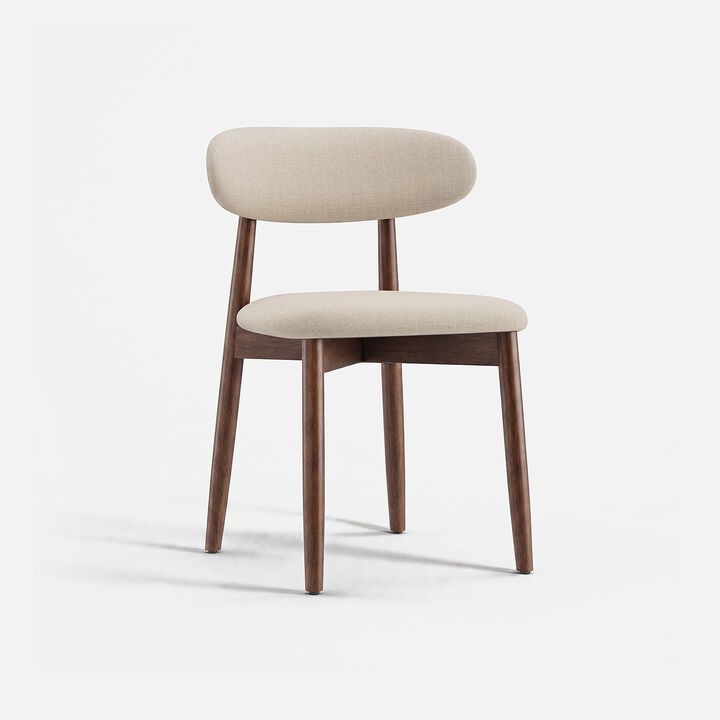 COLAMY NOYA Mid-Century Modern Upholstered Dining Chair Set of 2