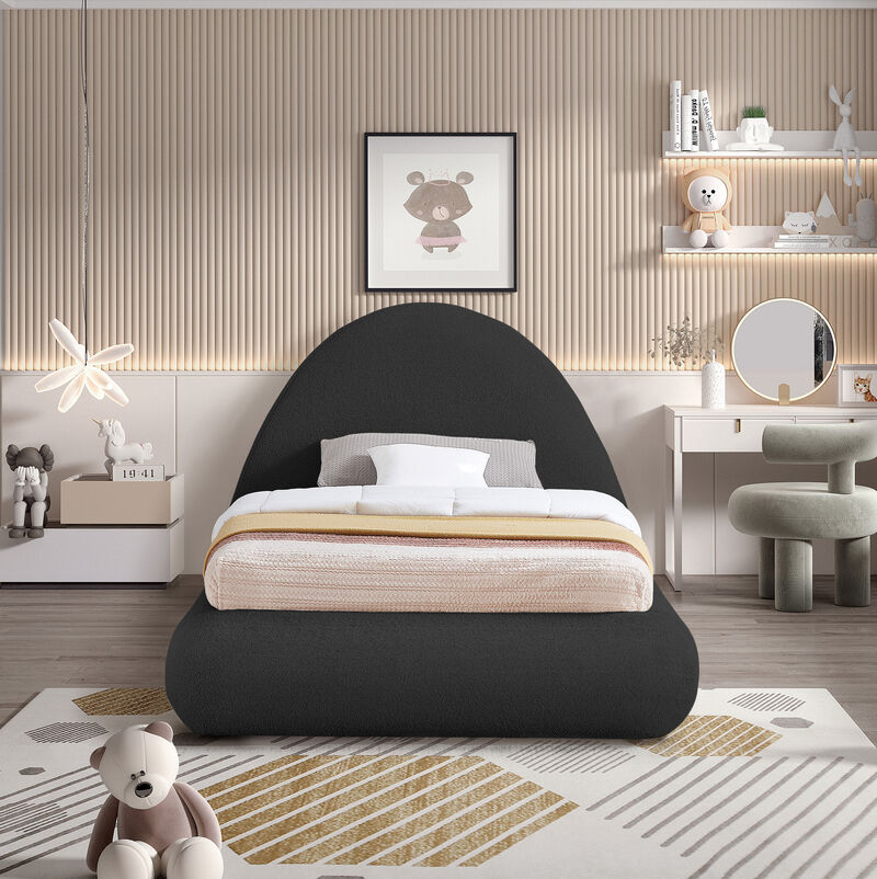 Meridian Furniture Rudy Black Teddy Fabric Twin Bed image number 3